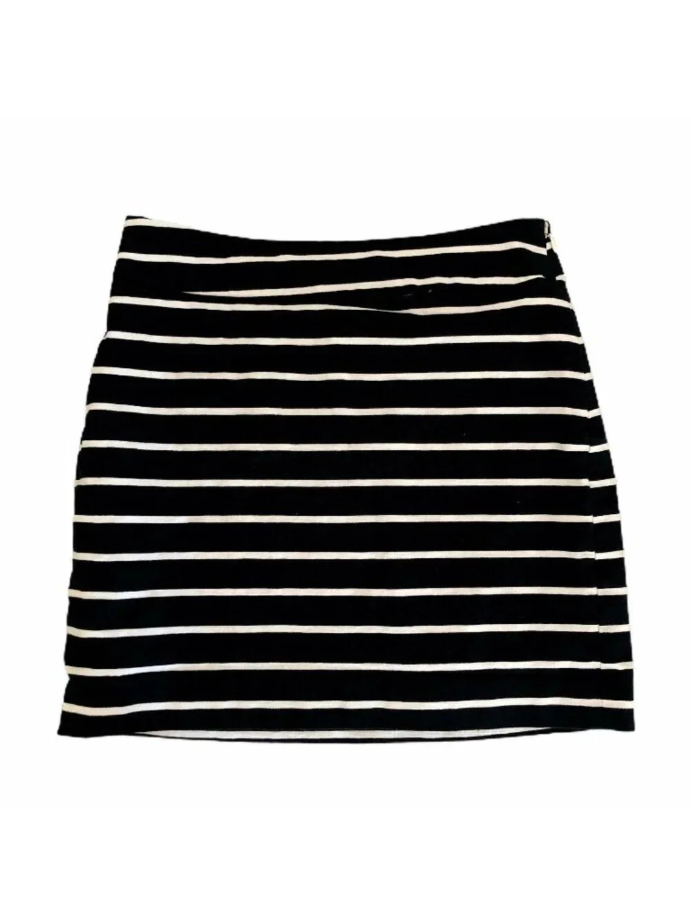 Banana Republic Mini Skirt Stripes Womens 2 Knit Stretchy Black White EUC Lined